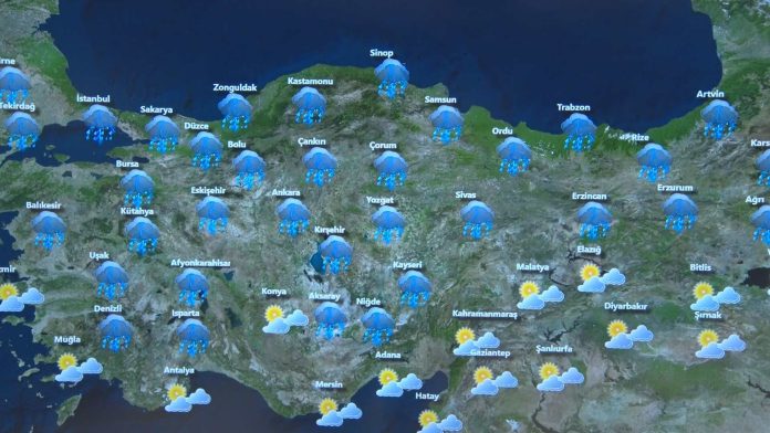 METEOROLOJİDEN KUVVETLİ YAĞIŞ VE RÜZGAR UYARISI