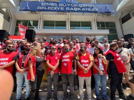 İzmir Büyükşehir Belediyesi’ne bağlı şirketlerde çalışan 23 bin işçinin başlattığı grev, yedinci gününde sona erdi. Grevin devam edip etmeyeceğine dair yapılan oylamada işçiler, toplu iş sözleşmesinin imzalanması için sendika şube yönetimine yetki verdi.